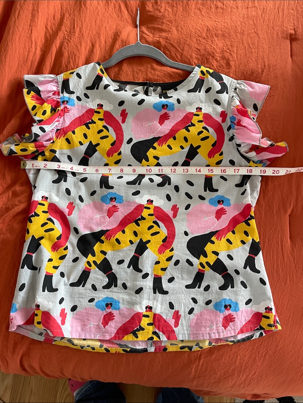 Nooworks White Multicolor Graphic Flutter Sleeve Top - Picture 10 of 11